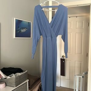 Baby Blue Knit Midi Dress Size Small
